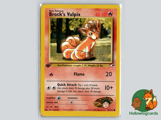 1st Edition Brock's Vulpix (73/132) - Gym Heroes Pokémon Card