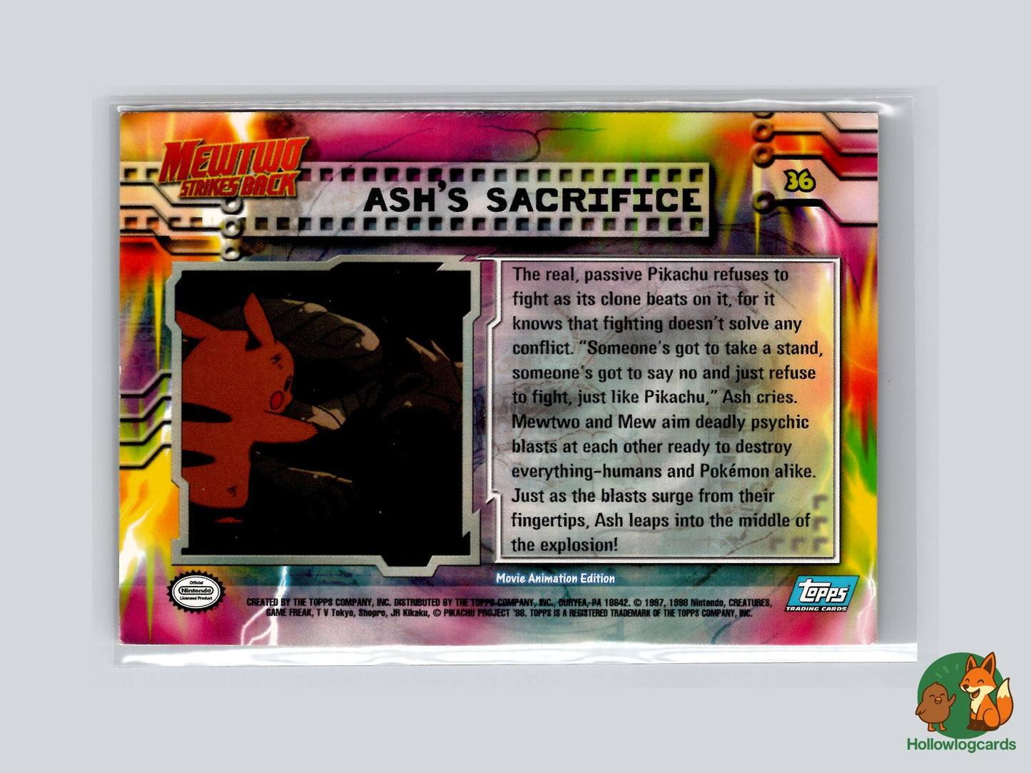 Ash's Sacrifice [Mew Mewtwo] (#36) - Topps Mewtwo Strikes Back