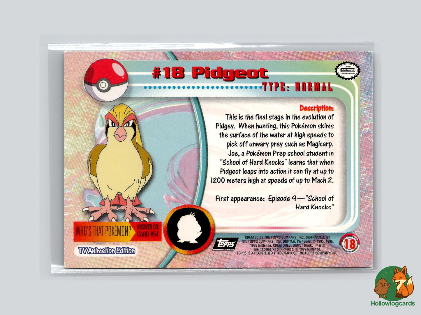 Pidgeot (#18) Chrome Foil - Topps Trading Cards Series 1