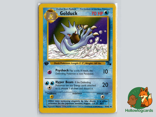 1st Edition Golduck (35/62) - Fossil Pokémon Card
