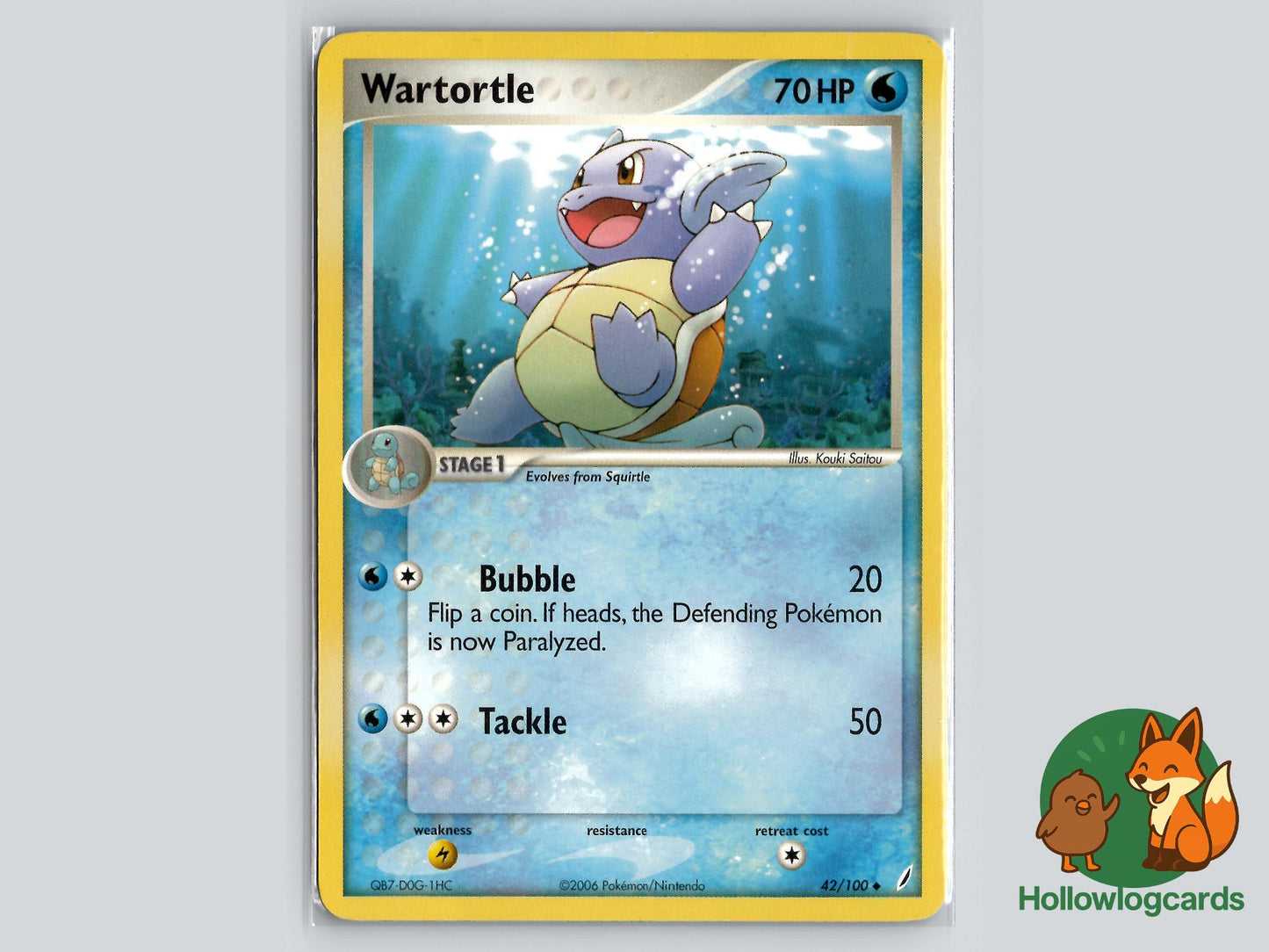 Wartortle (42/100) - Crystal Guardians Pokémon Card