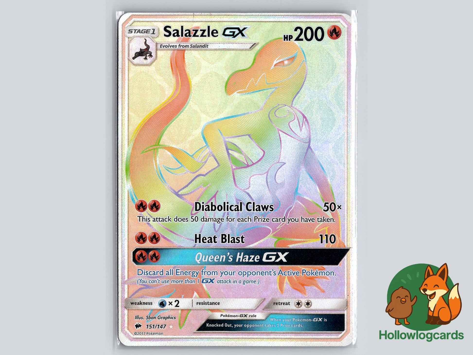 Salazzle GX (151/147) - Burning Shadows Pokémon Card