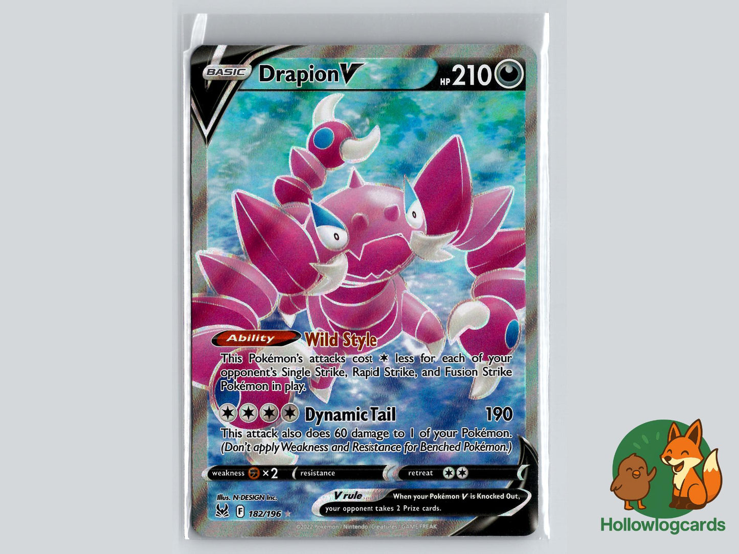 Drapion V (182/196) - Lost Origin Pokémon Card
