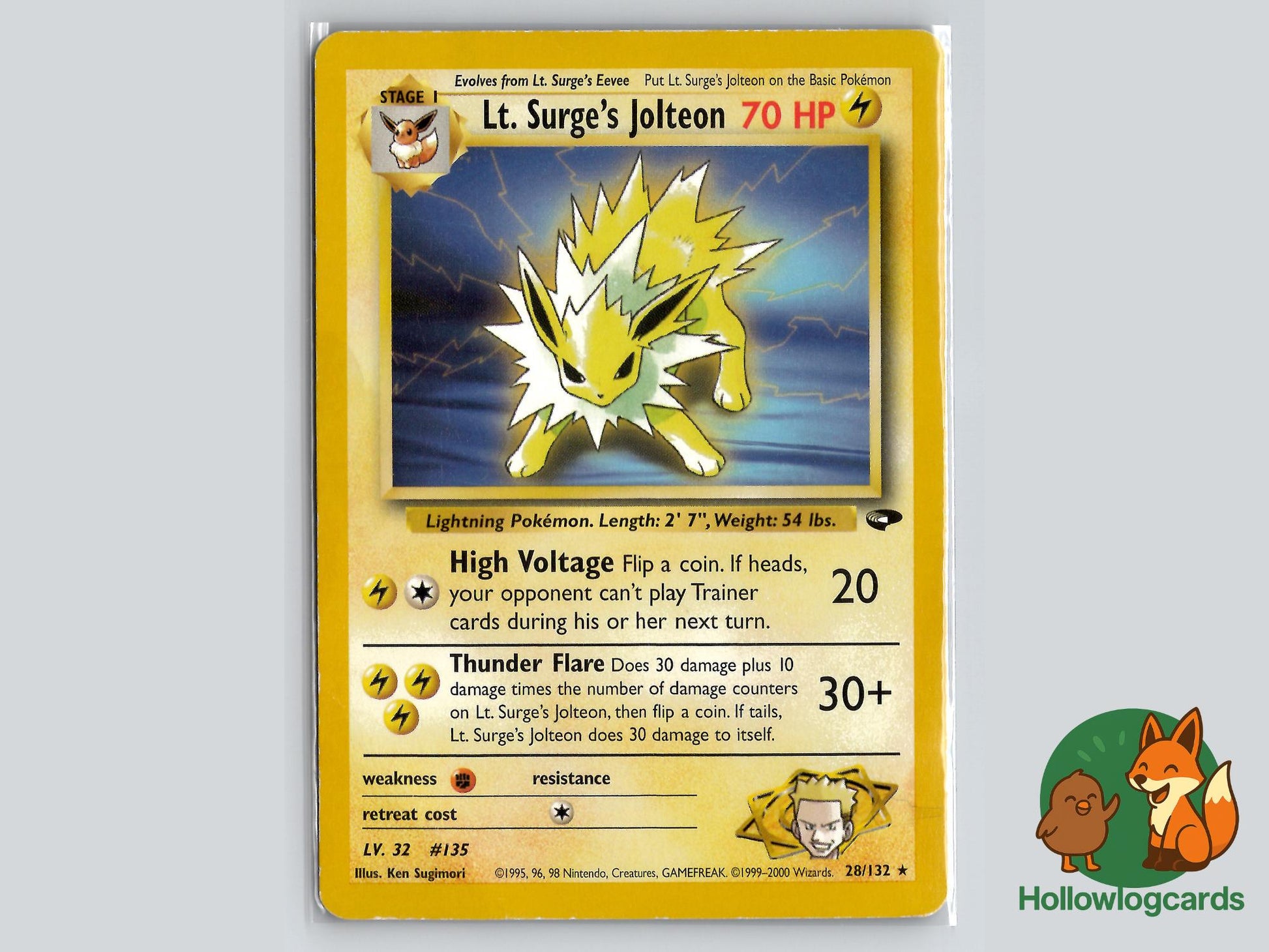 Lt. Surge's Jolteon (28/132) - Gym Challenge Pokémon Card