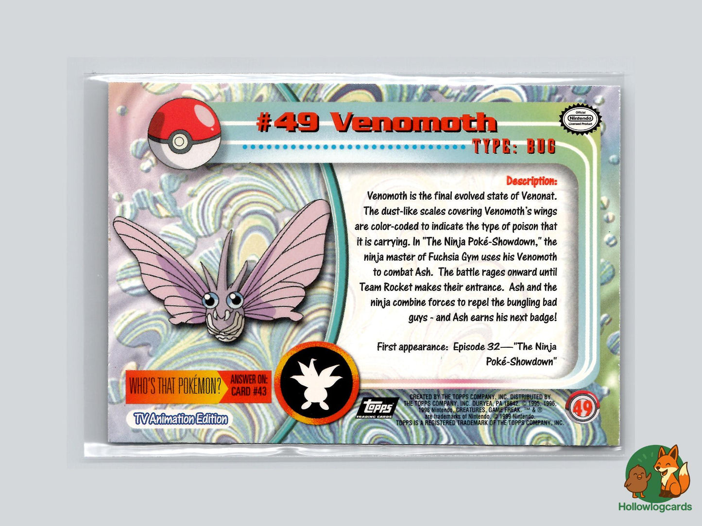 Venomoth (#49) Chrome Foil - Topps Trading Cards Series 1