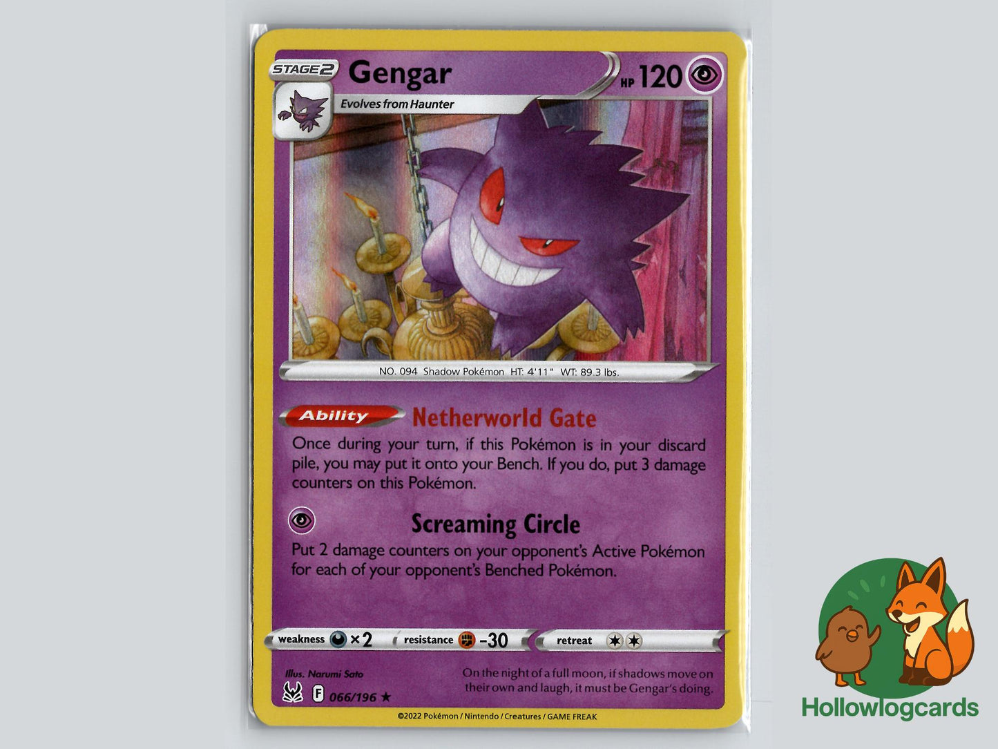 Gengar (066/196) - Lost Origin Pokémon Card
