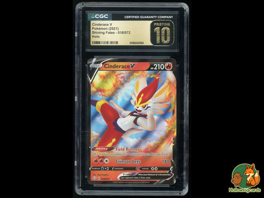 Graded Cinderace V (018/072) - Shining Fates Pokémon Card