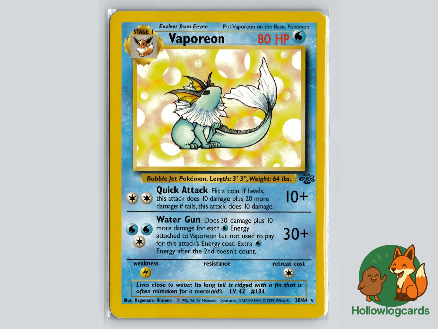 Vaporeon (28/64) - Jungle Pokémon Card