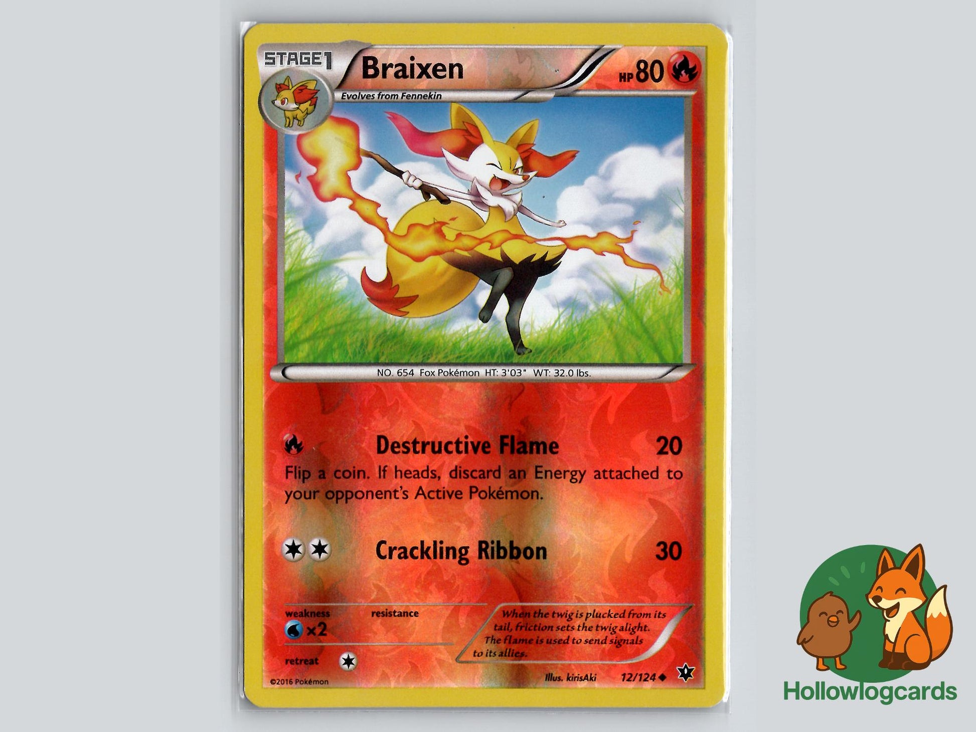 Braixen (12/124) - Fates Collide Pokémon Card