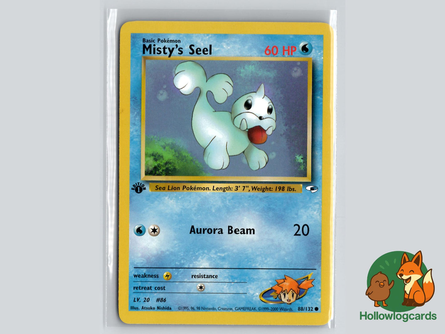 1st Edition Misty's Seel (88/132) - Gym Heroes Pokémon Card
