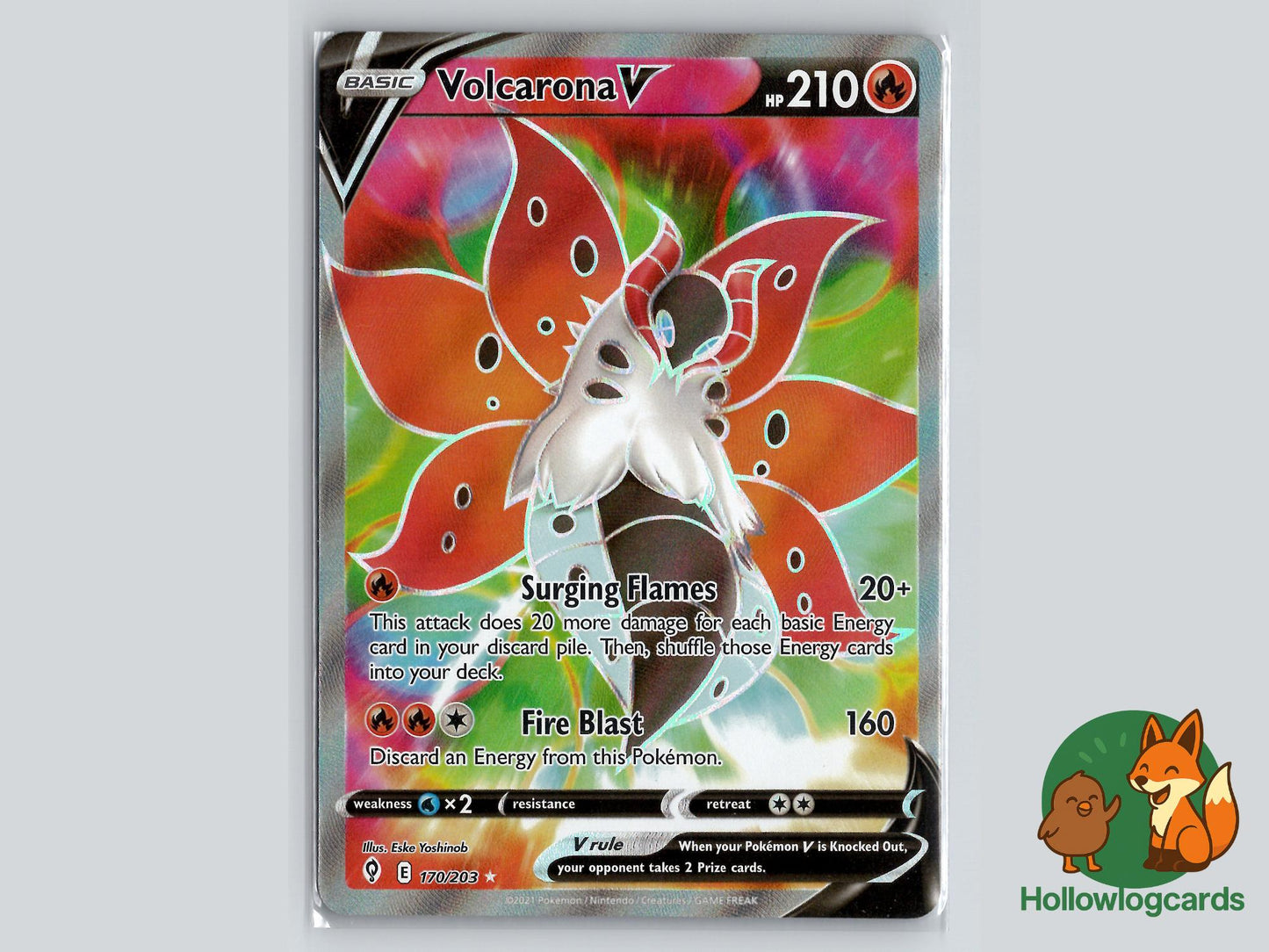 Volcarona V (170/203) - Evolving Skies Pokémon Card