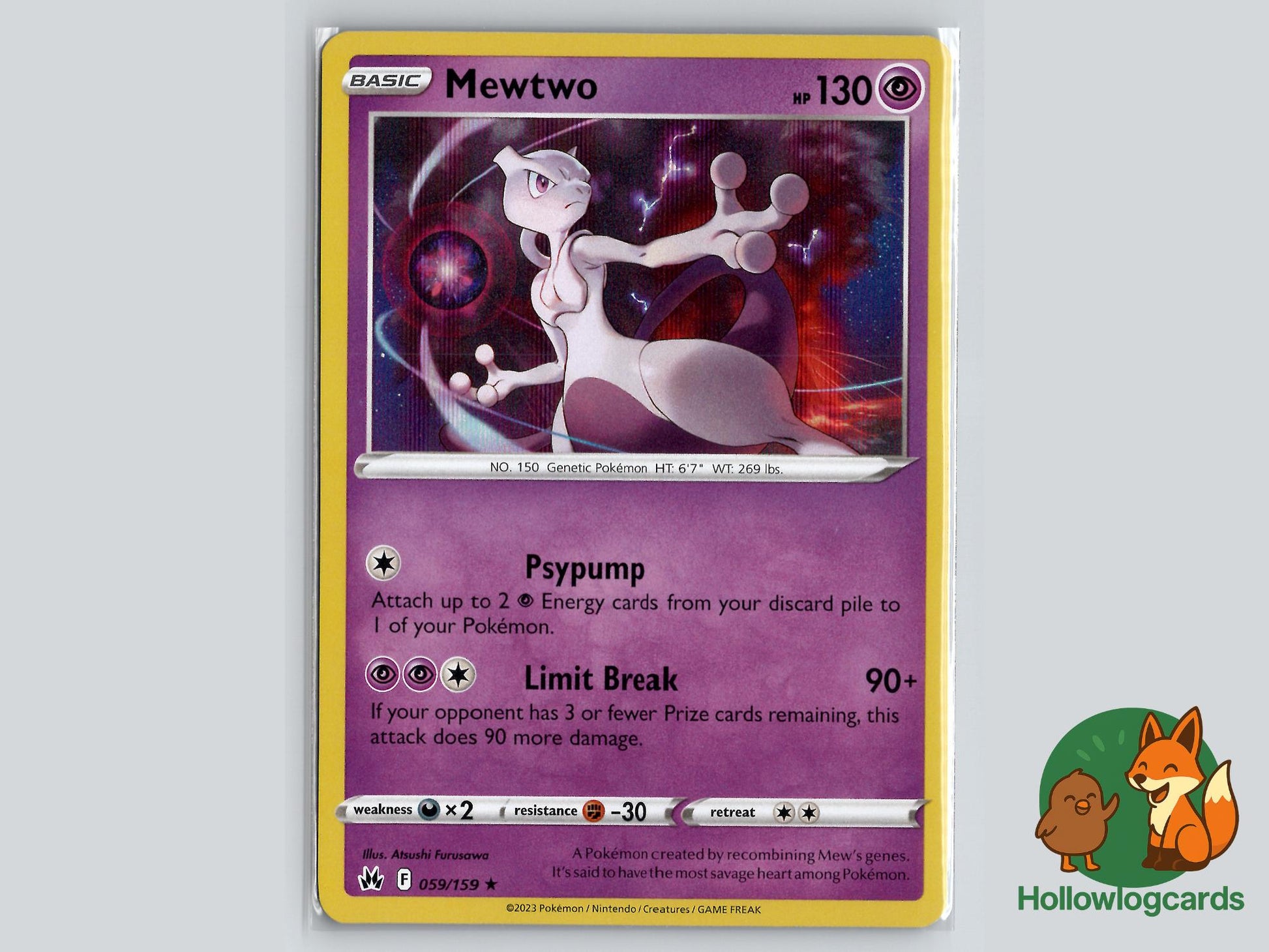 Mewtwo (059/159) - Crown Zenith Pokémon Card