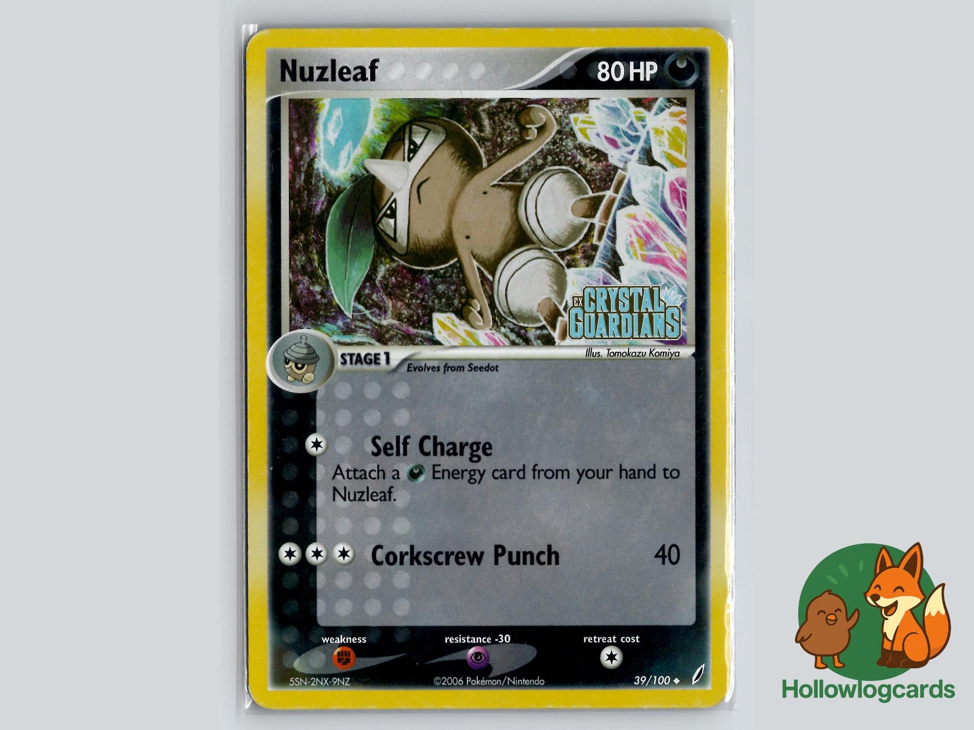 Nuzleaf (39/100) - Crystal Guardians Pokémon Card