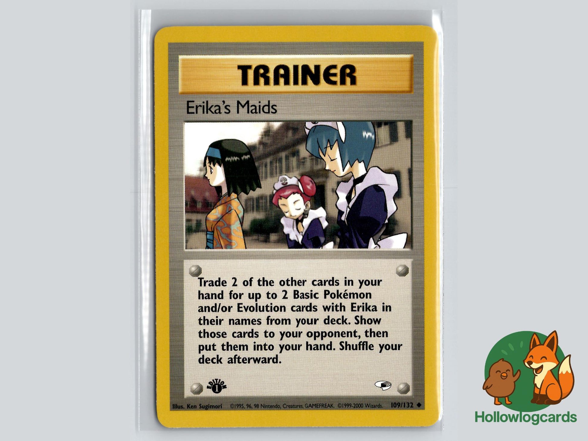 1st Edition Erika's Maids (109/132) - Gym Heroes Pokémon Card