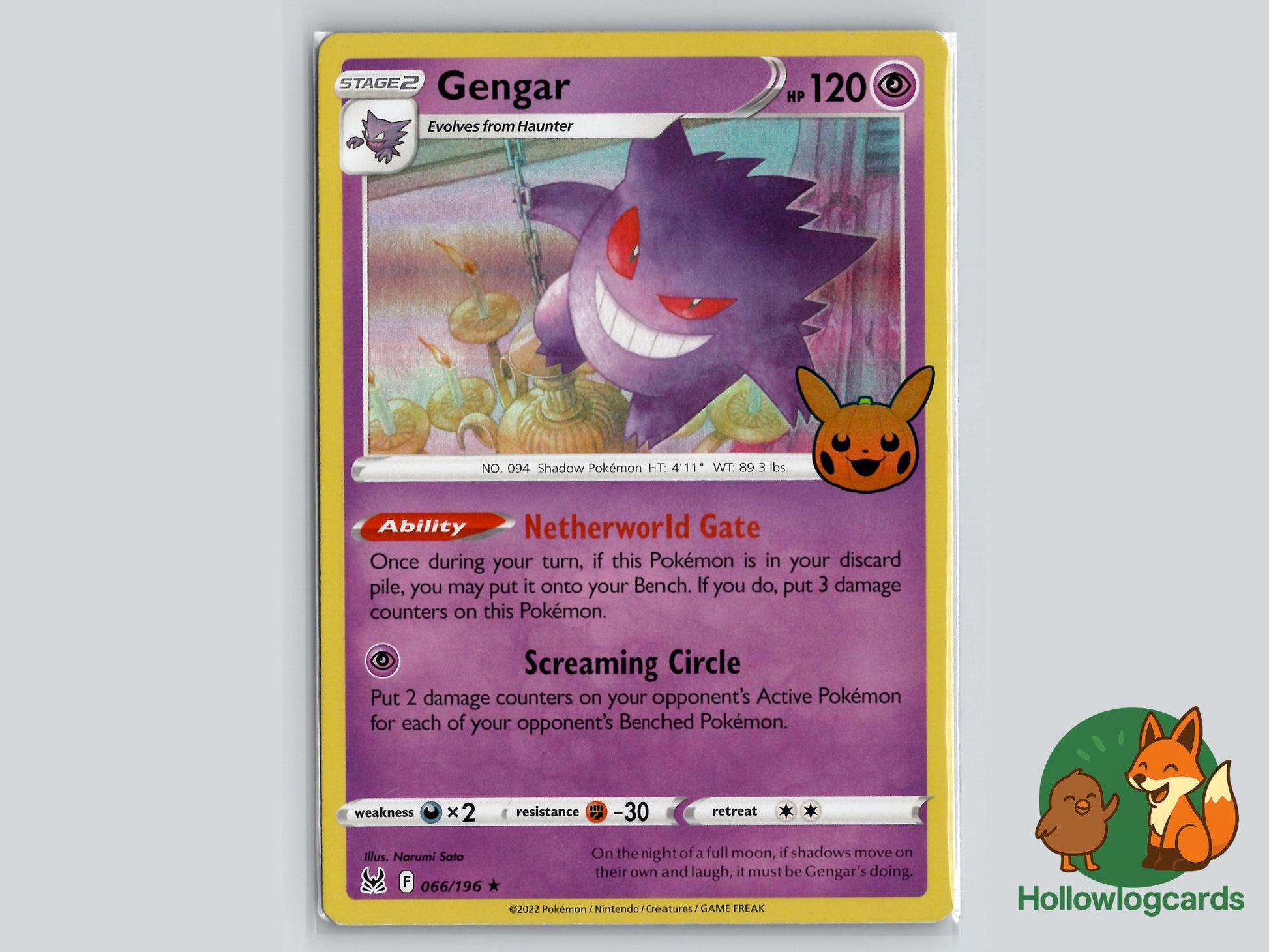 Gengar (066/196) - Lost Origin Pokémon Card