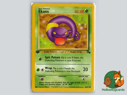 1st Edition Ekans (46/62) - Fossil Pokémon Card