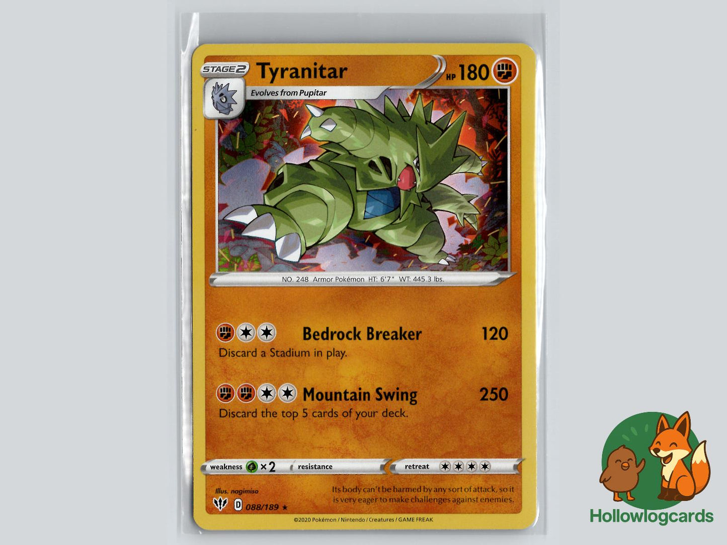 Tyranitar (088/189) - Darkness Ablaze Pokémon Card