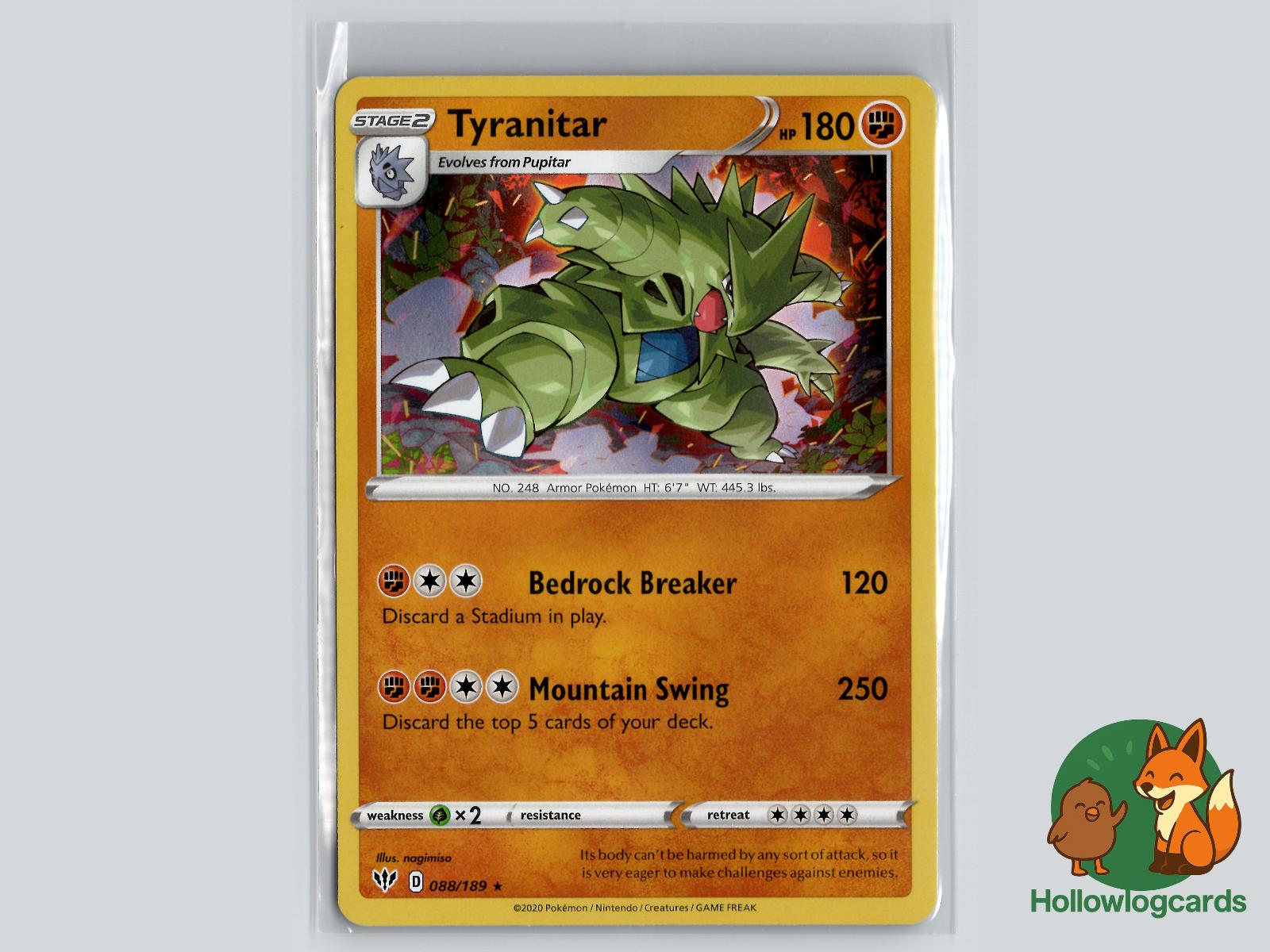 Tyranitar (088/189) - Darkness Ablaze Pokémon Card