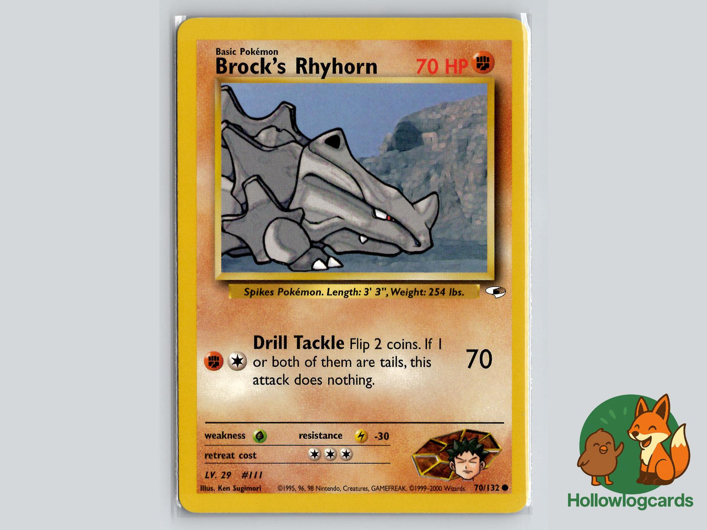 Brock's Rhyhorn (70/132) - Gym Heroes Pokémon Card