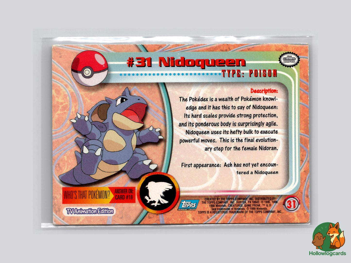 Nidoqueen (#31) Chrome Foil - Topps Trading Cards Series 1
