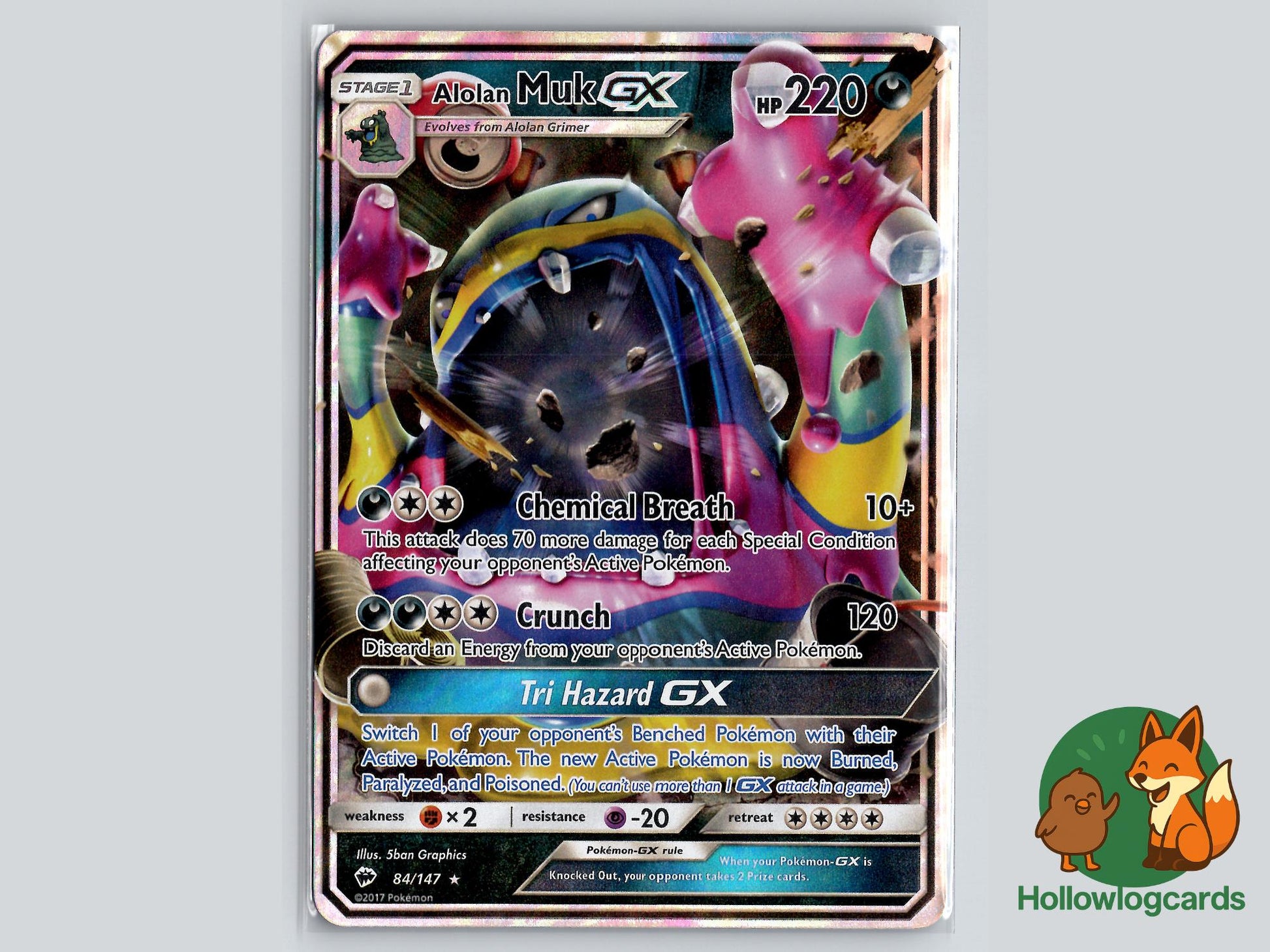 Alolan Muk GX (84/147) - Burning Shadows Pokémon Card