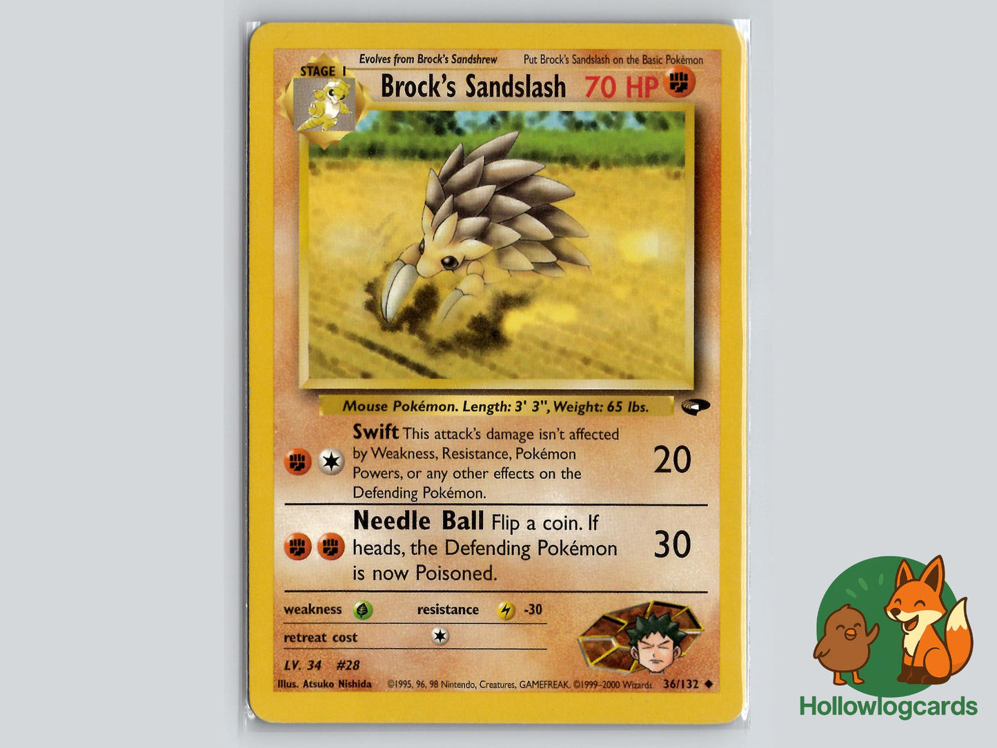 Brock's Sandslash (36/132) - Gym Challenge Pokémon Card