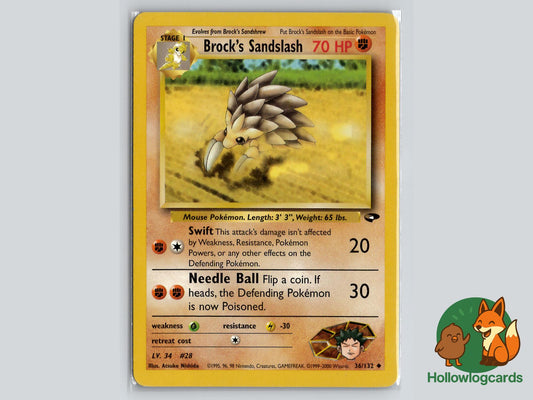 Brock's Sandslash (36/132) - Gym Challenge Pokémon Card