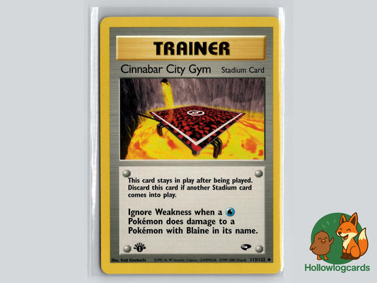 1st Edition Cinnabar City Gym (113/132) - Gym Challenge Pokémon Card