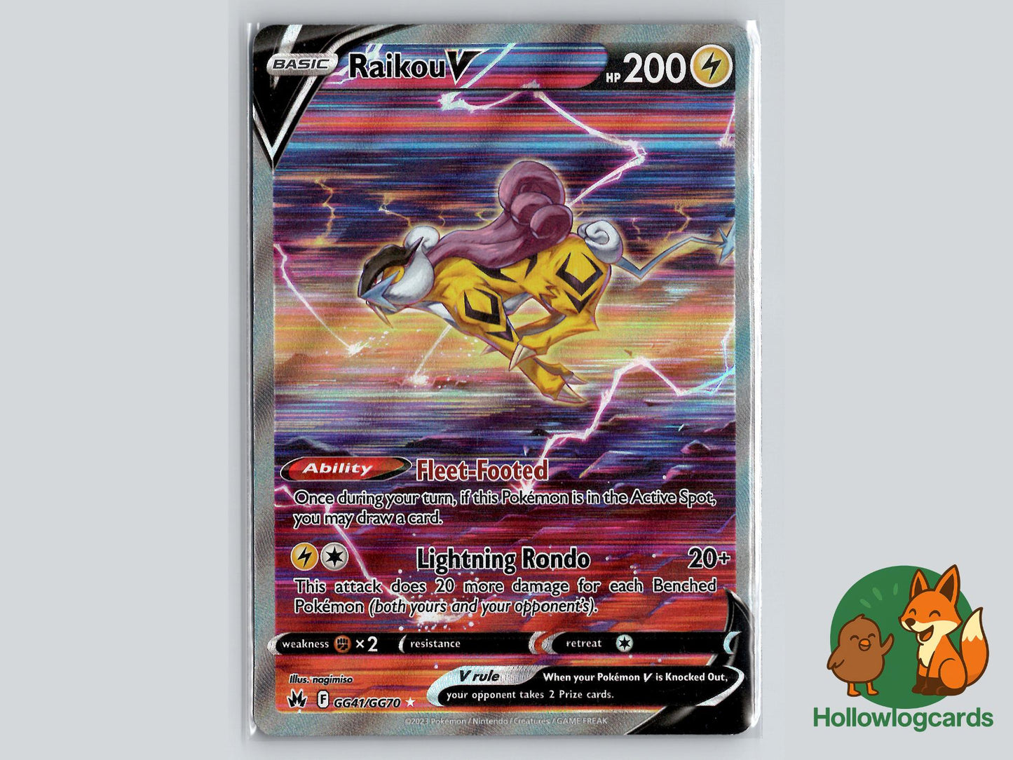 Raikou V (GG41/GG70) - Crown Zenith Galarian Gallery Pokémon Card