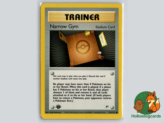 1st Edition Narrow Gym (124/132) - Gym Heroes Pokémon Card