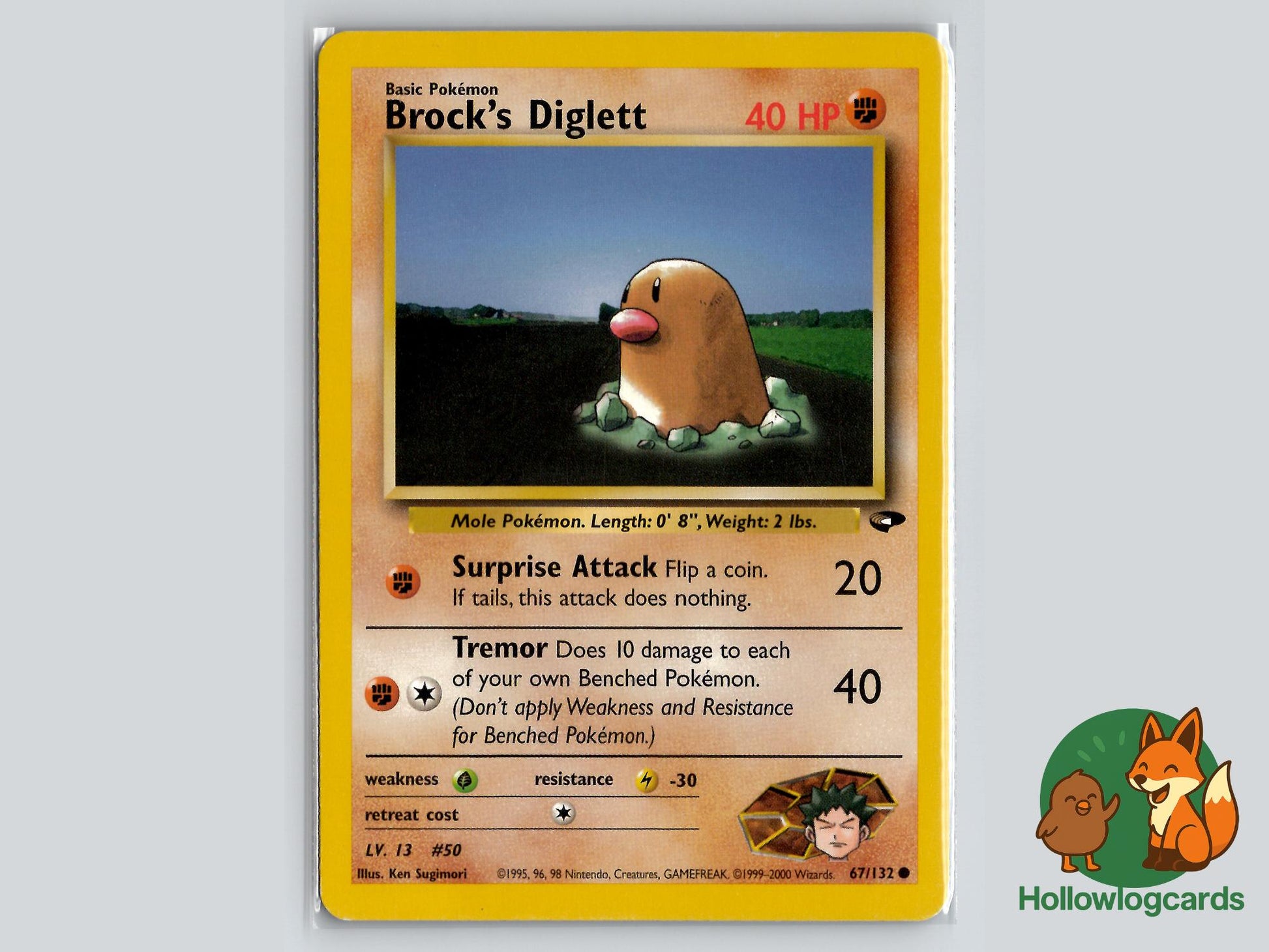 Brock's Diglett (67/132) - Gym Challenge Pokémon Card
