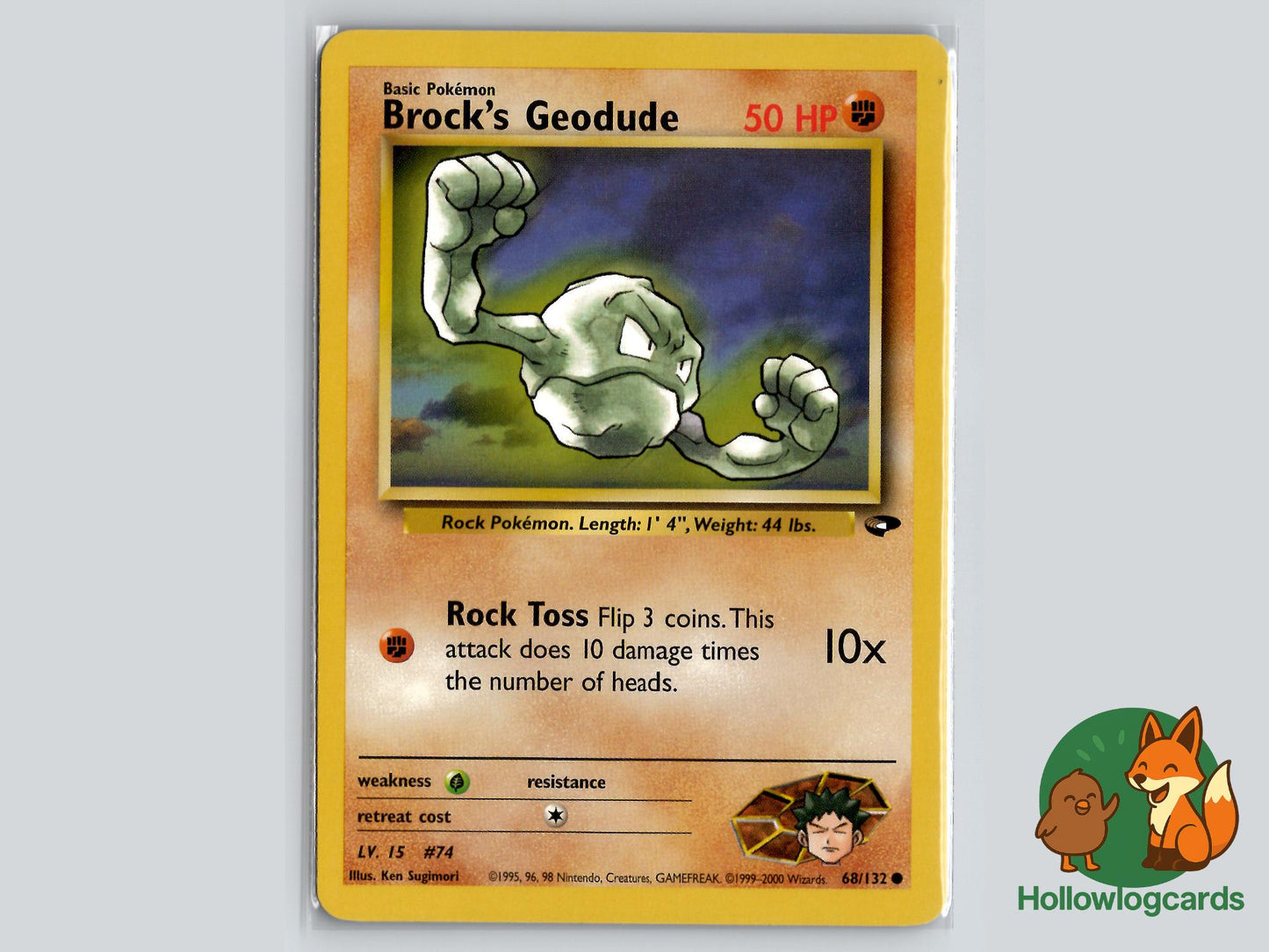 Brock's Geodude (68/132) - Gym Challenge Pokémon Card