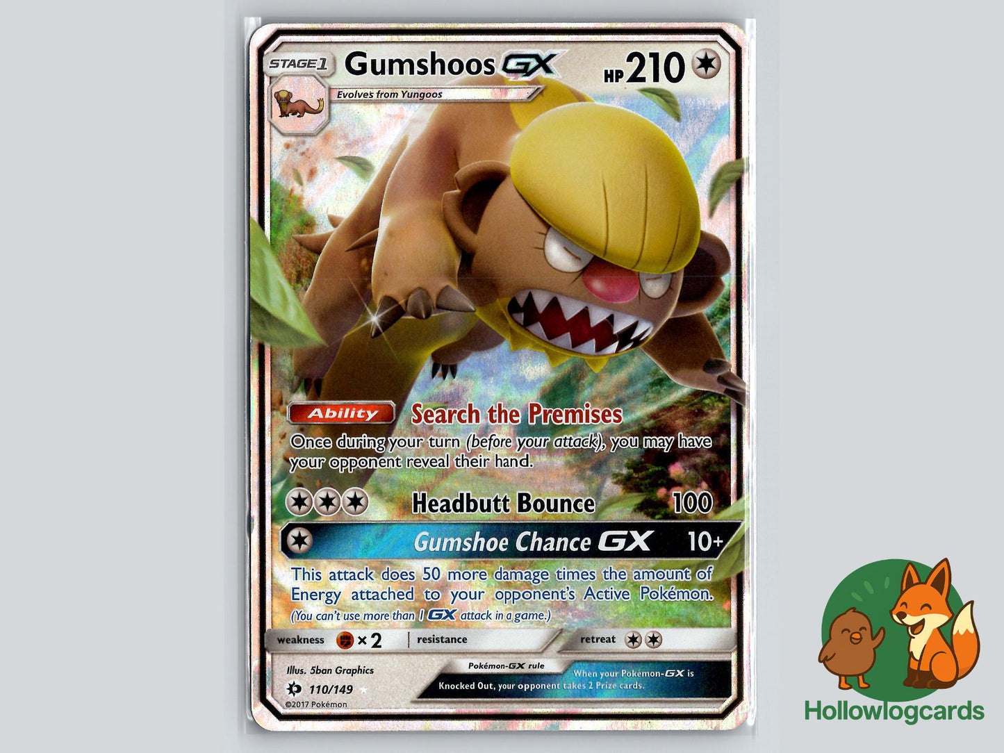 Gumshoos GX (110/149) - Sun & Moon Pokémon Card