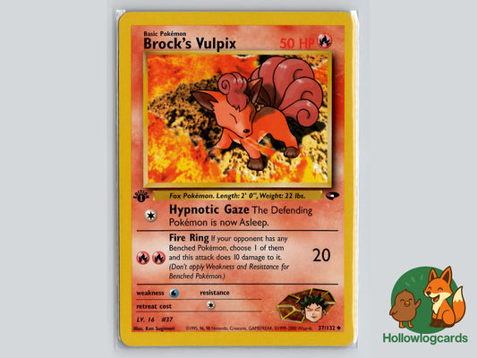 1st Edition Brock's Vulpix (37/132) - Gym Challenge Pokémon Card