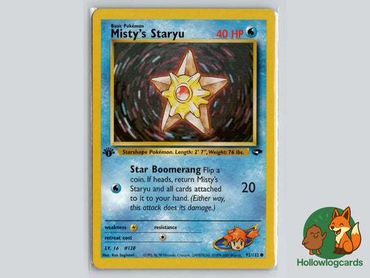 1st Edition Misty's Staryu (92/132) - Gym Challenge Pokémon Card