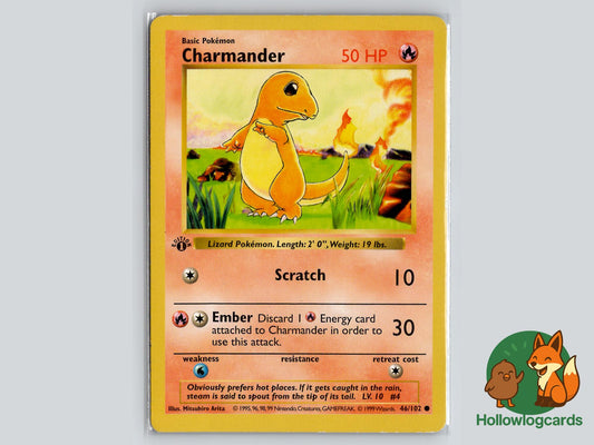 1st Edition Charmander (46/102) - Base Pokémon Card