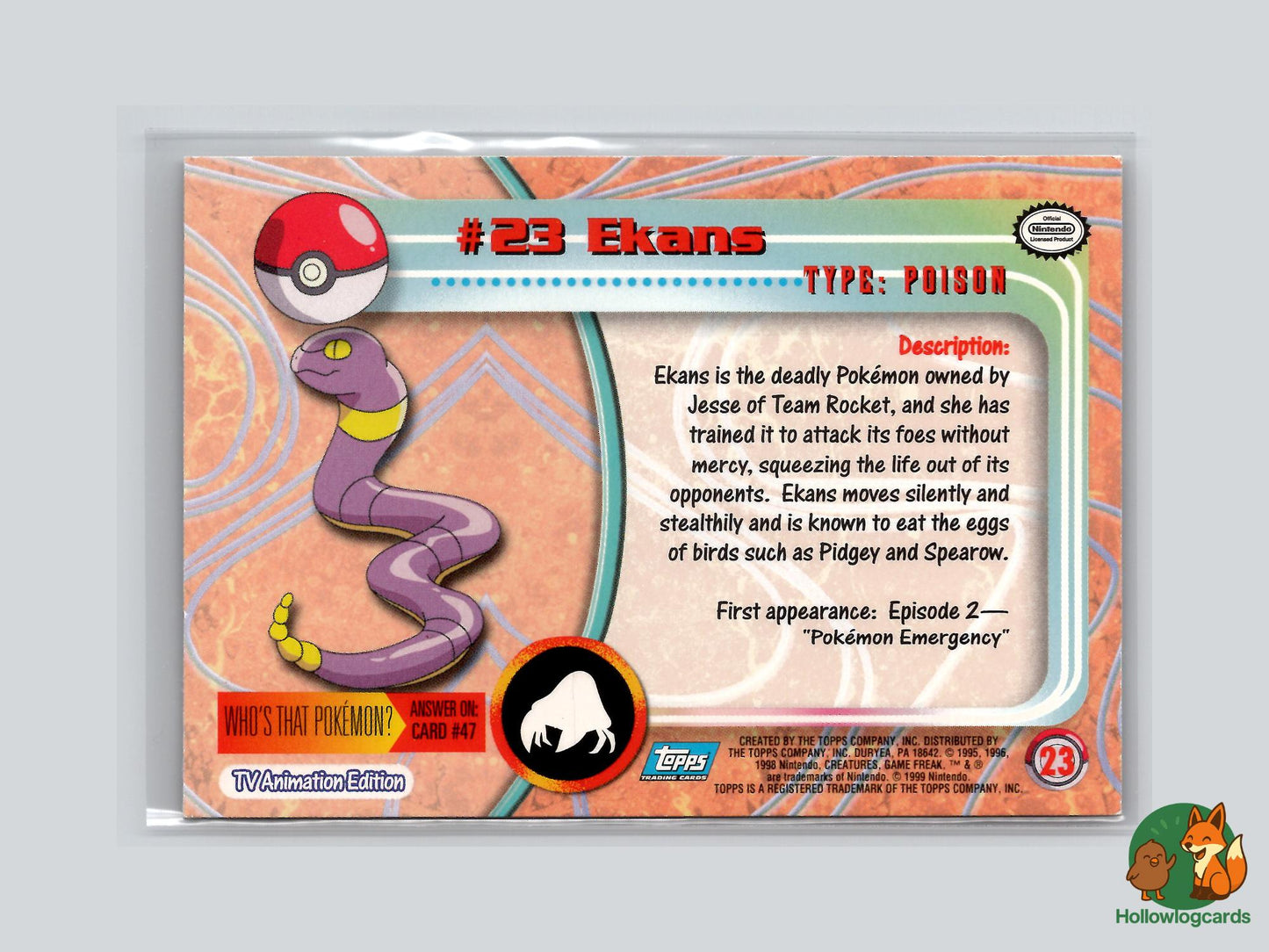 Ekans (#23) Chrome Foil - Topps Trading Cards Series 1