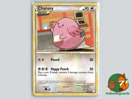 Chansey (58/123) - HeartGold & SoulSilver Pokémon Card