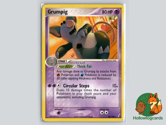 Grumpig (20/100) - Crystal Guardians Pokémon Card