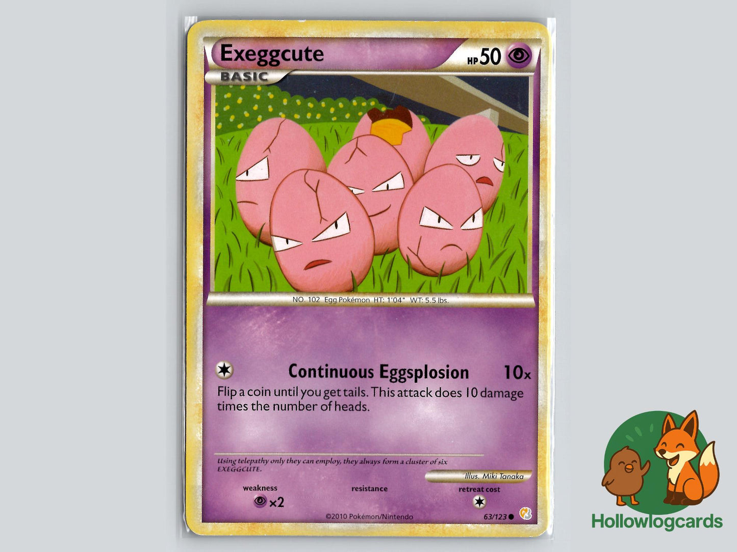 Exeggcute (63/123) - HeartGold & SoulSilver Pokémon Card