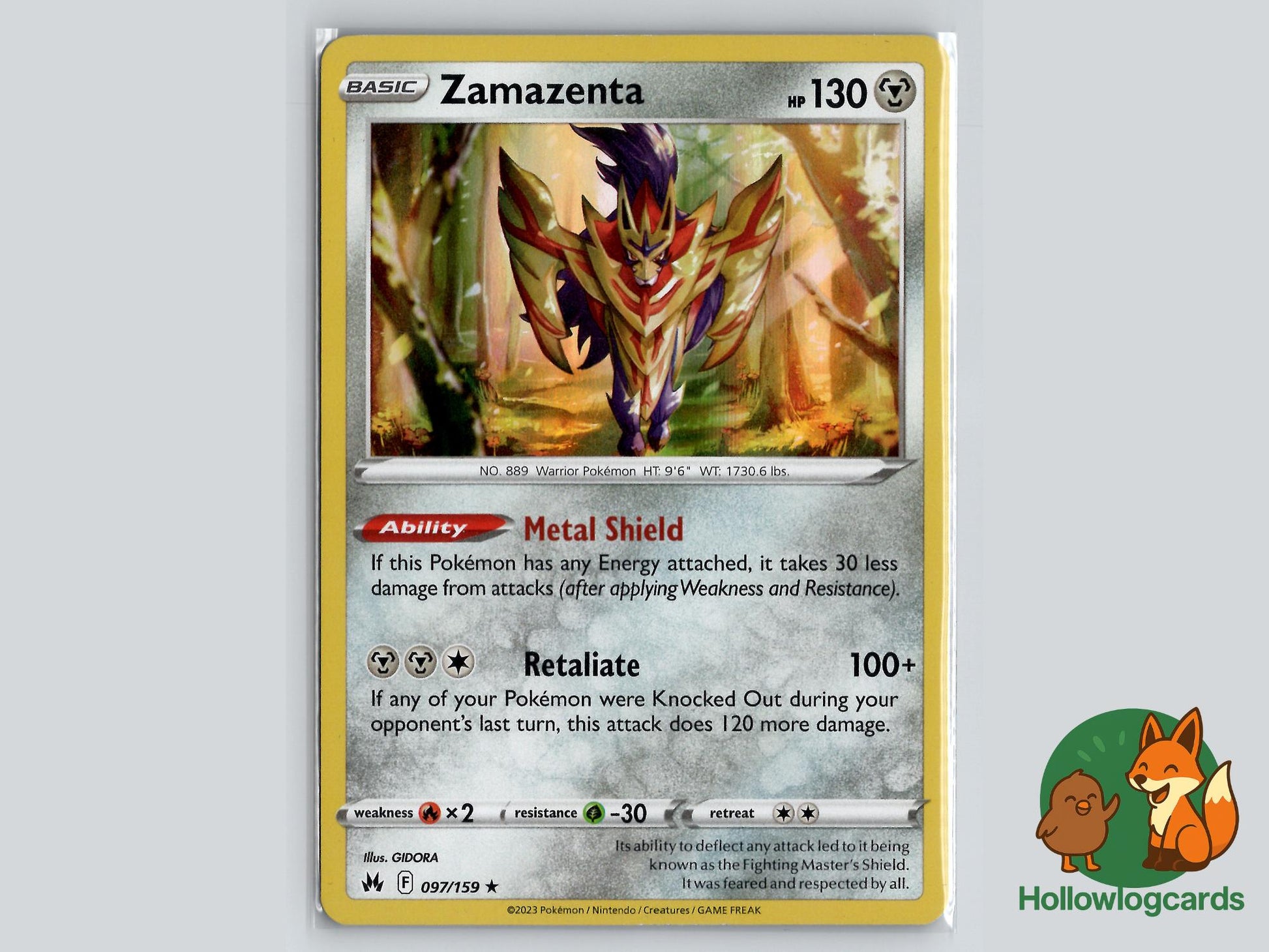 Zamazenta (097/159) - Crown Zenith Pokémon Card
