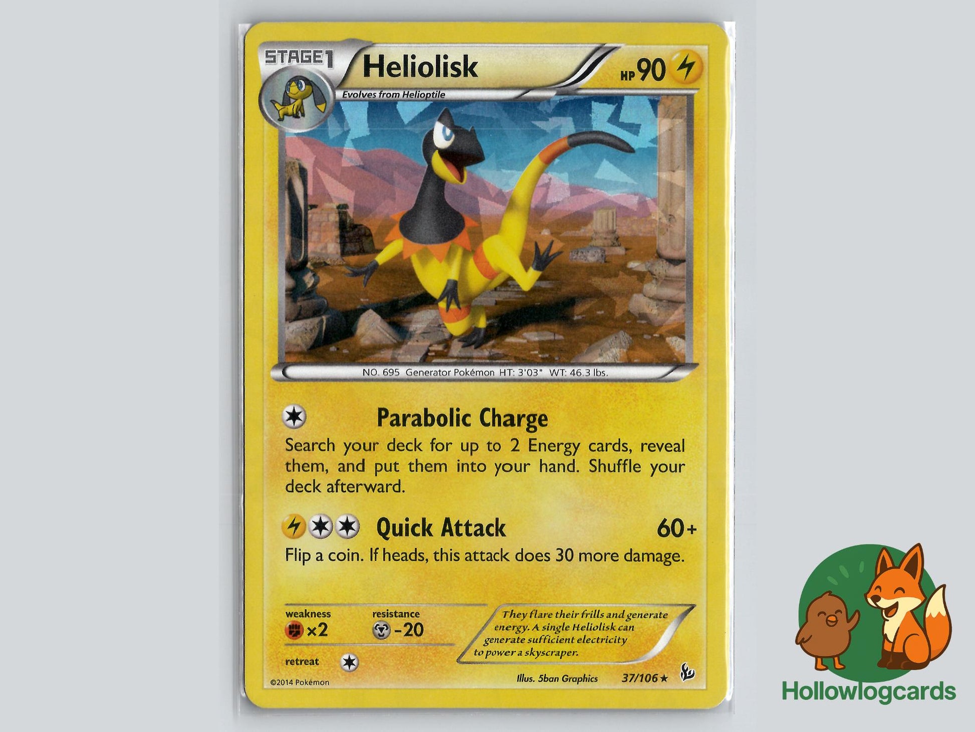 Heliolisk (37/106) - Flashfire Pokémon Card