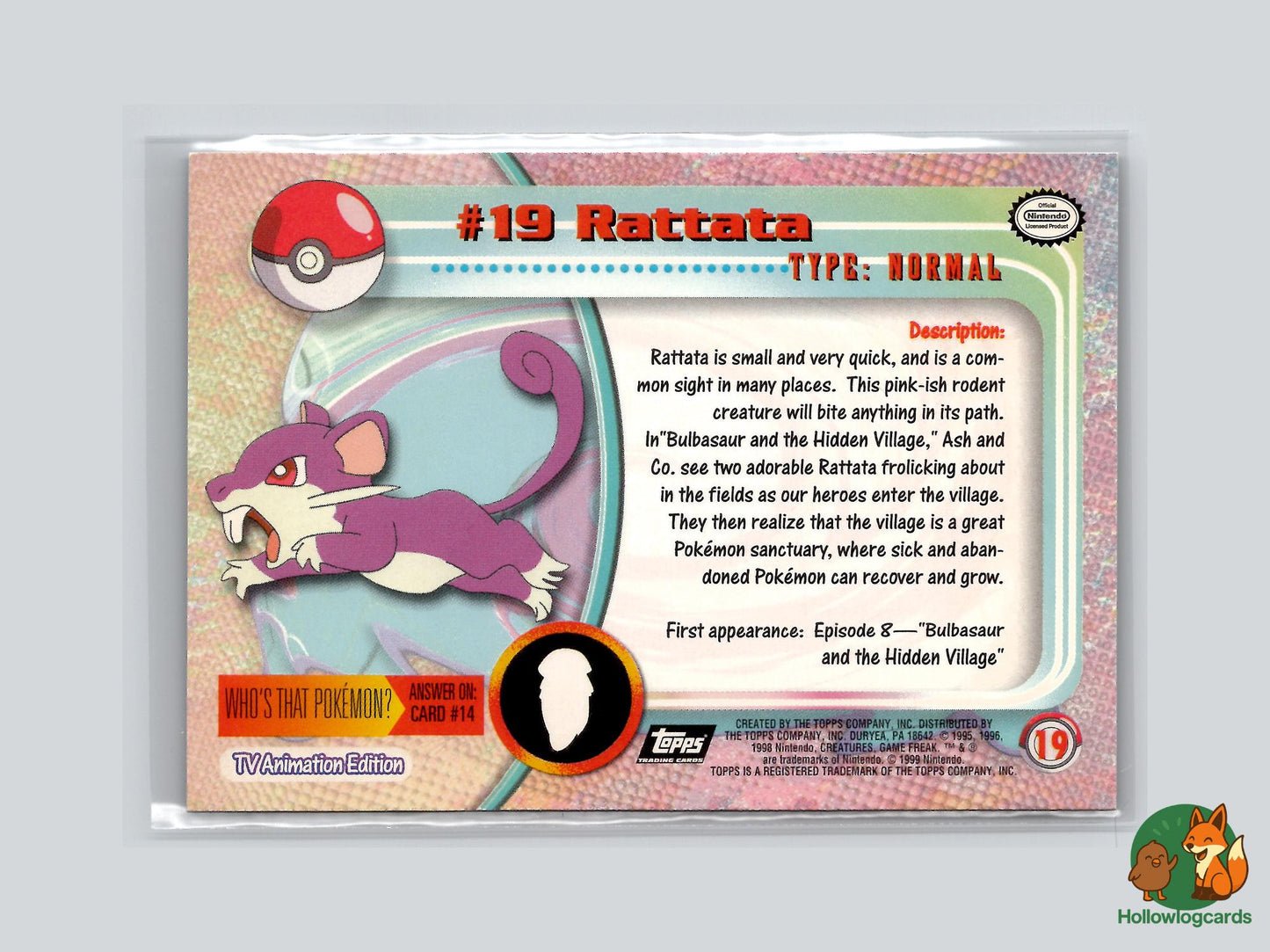 Rattata (#19) Rainbow Foil - Topps Trading Cards Series 1