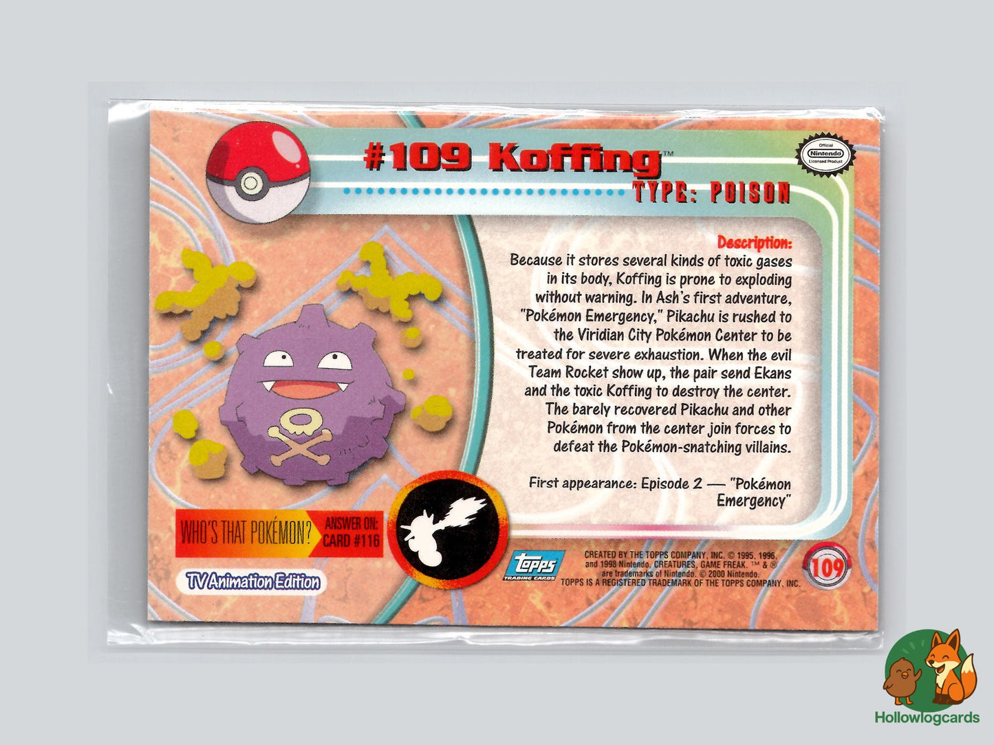 Koffing (#109) Chrome Foil - Topps Chrome Trading Cards Series 2