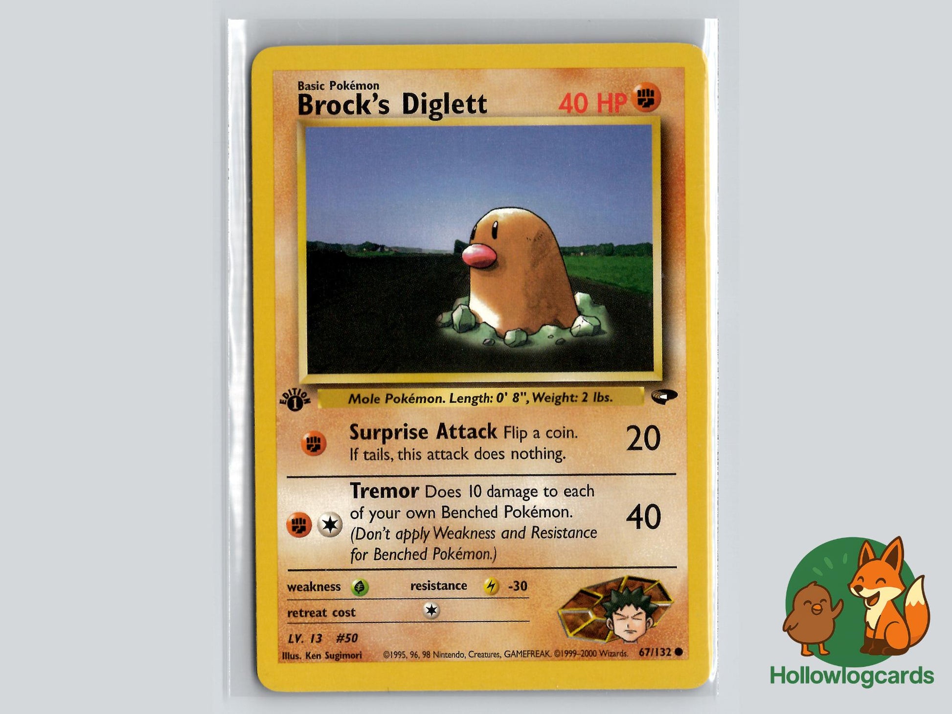 1st Edition Brock's Diglett (67/132) - Gym Challenge Pokémon Card