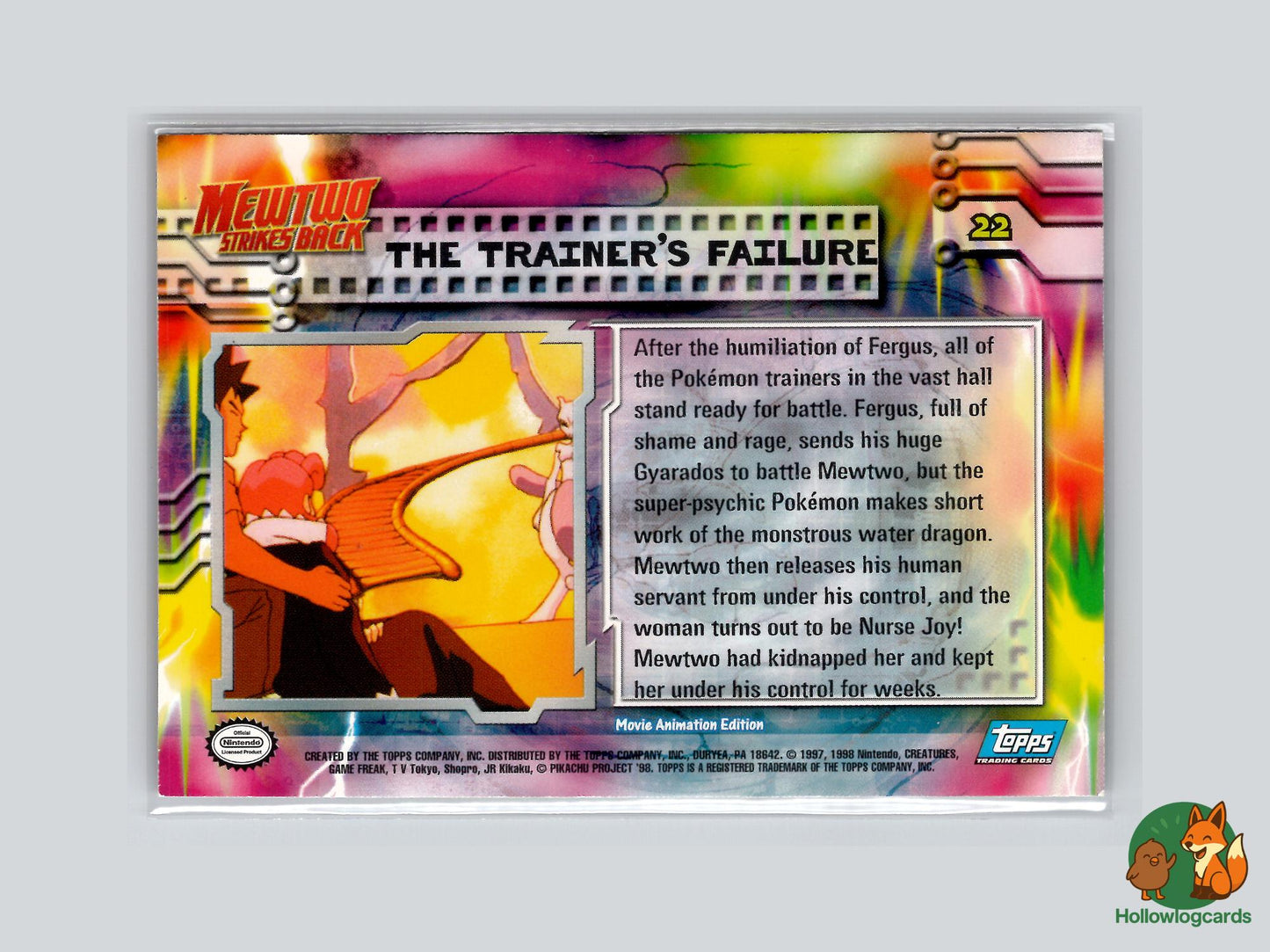 The Trainer's Failure (#22) Rainbow Foil - Topps Mewtwo Strikes Back