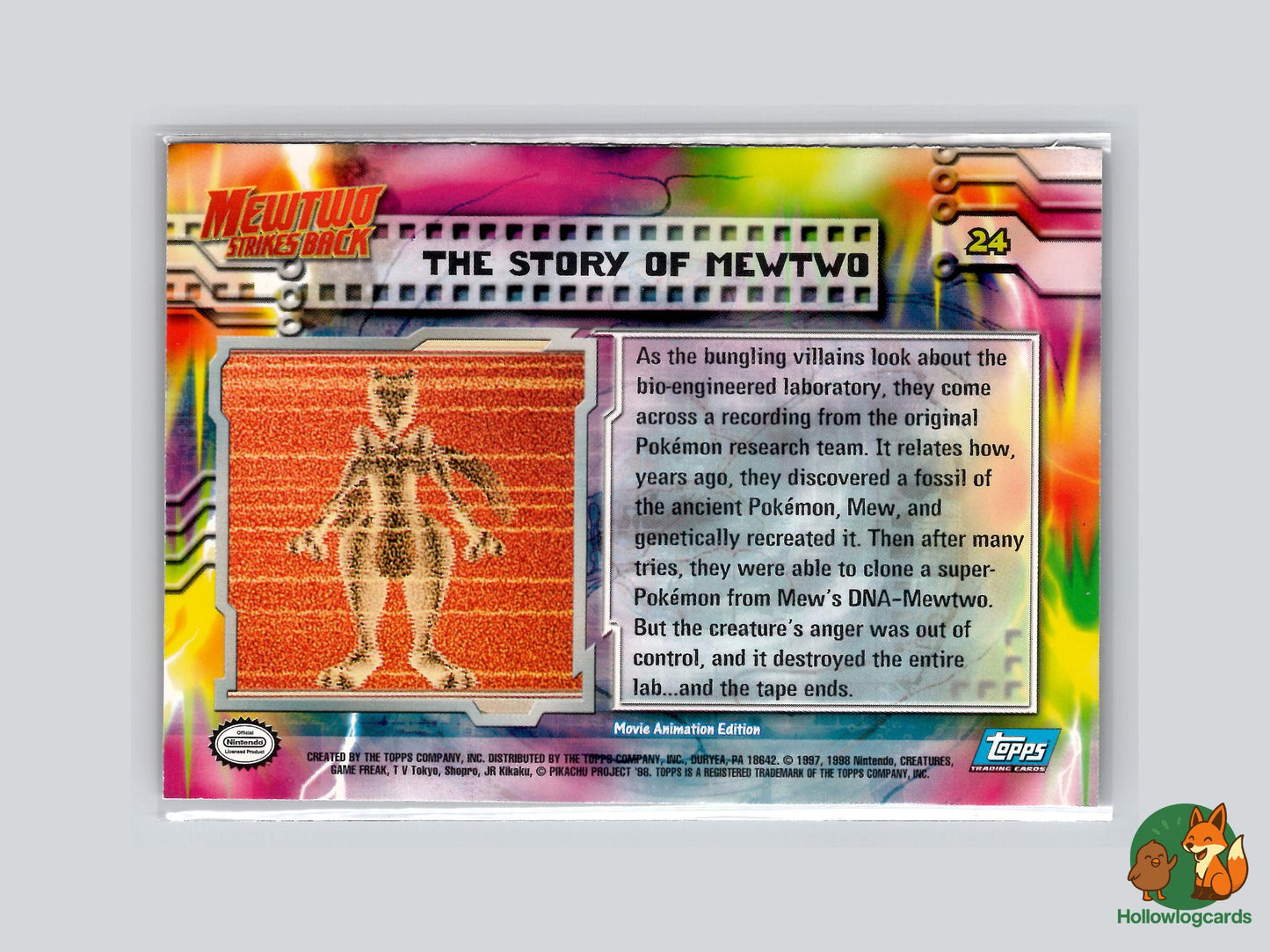 The Story Of Mewtwo [Mew] (#24) Rainbow Foil - Topps Mewtwo Strikes Back