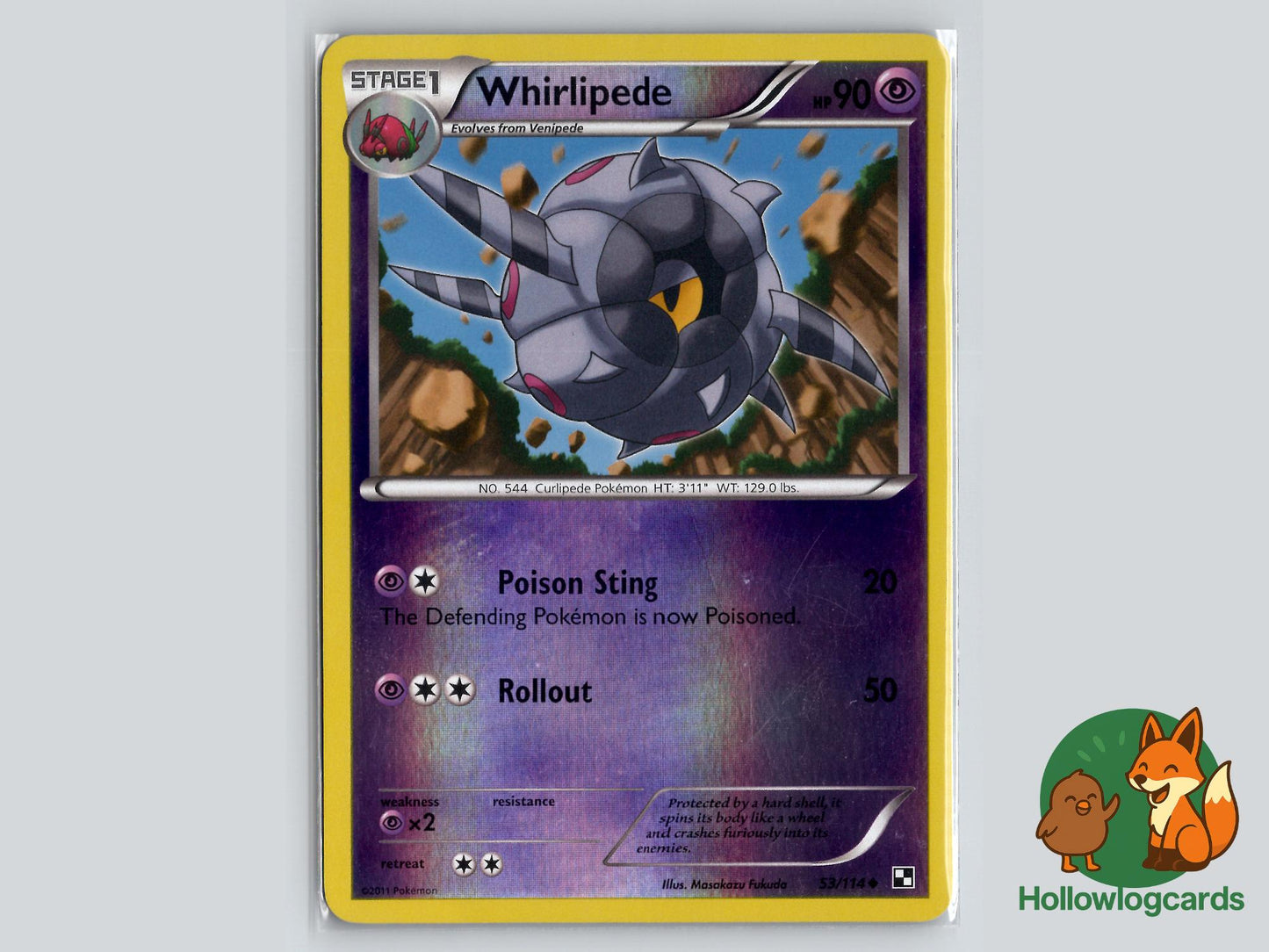 Whirlipede (53/114) - Black & White Pokémon Card