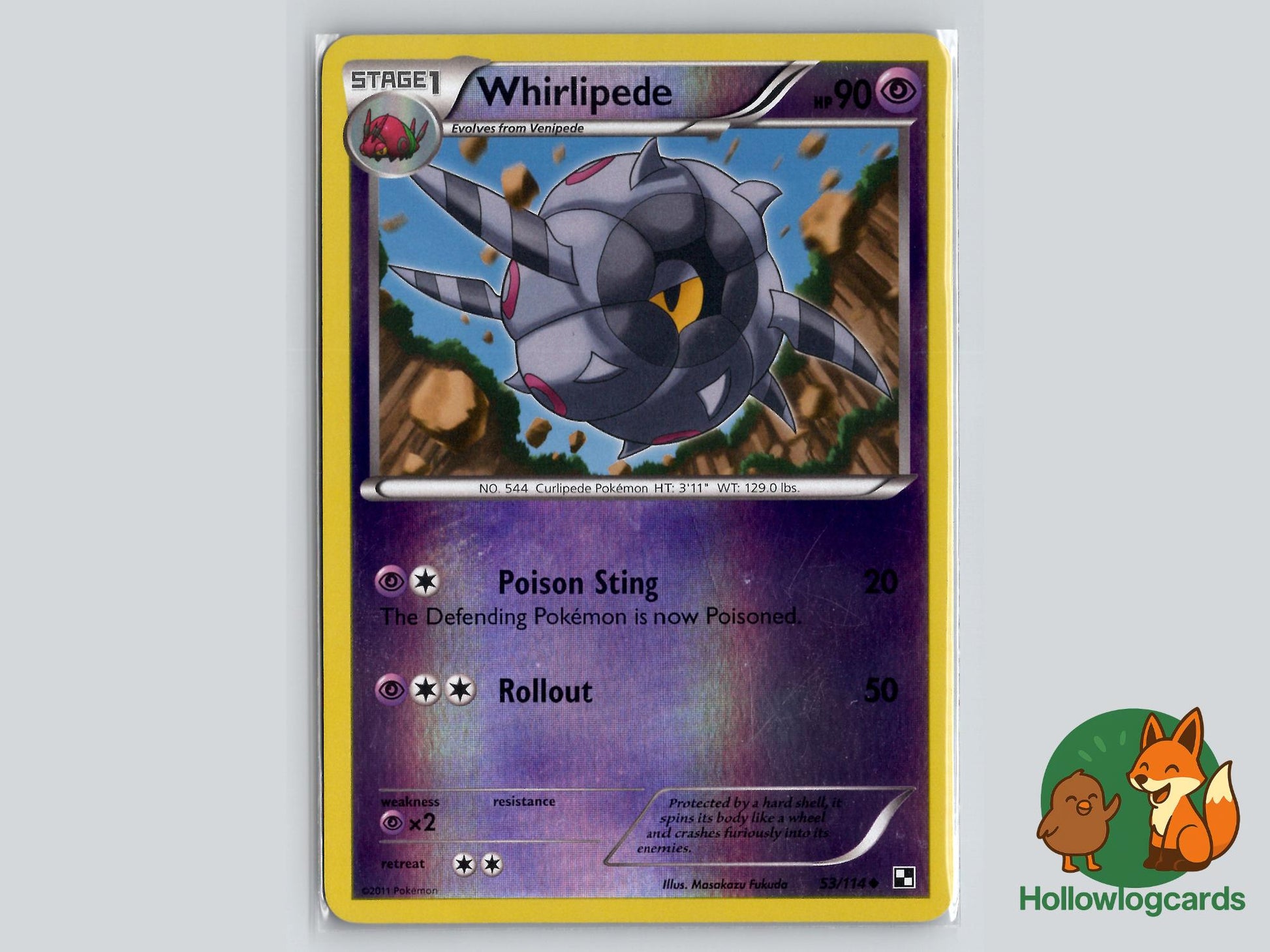 Whirlipede (53/114) - Black & White Pokémon Card