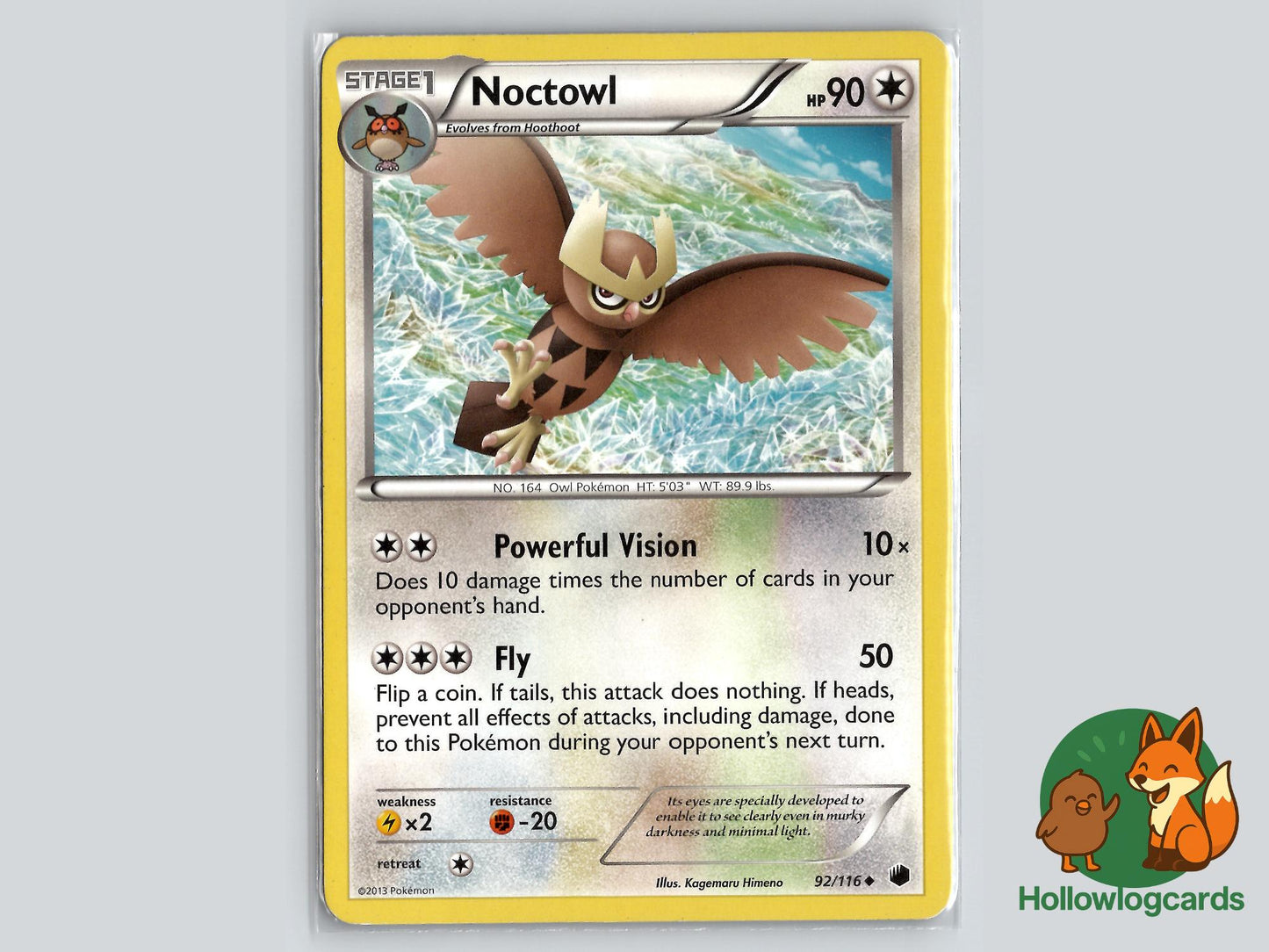 Noctowl (92/116) - Plasma Freeze Pokémon Card